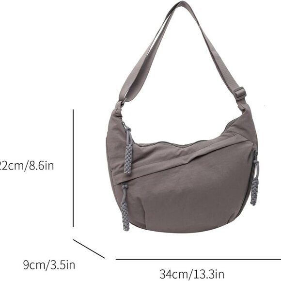 Crescent Crossbody Bags for Women Nylon Slouchy Sling Hobo Bag,Spacious Dumpling - Picture 6 of 6
